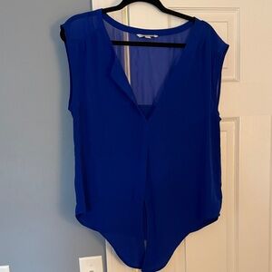 American Eagle Outfitters Royal Blue Sleeveless V-Neck Blouse